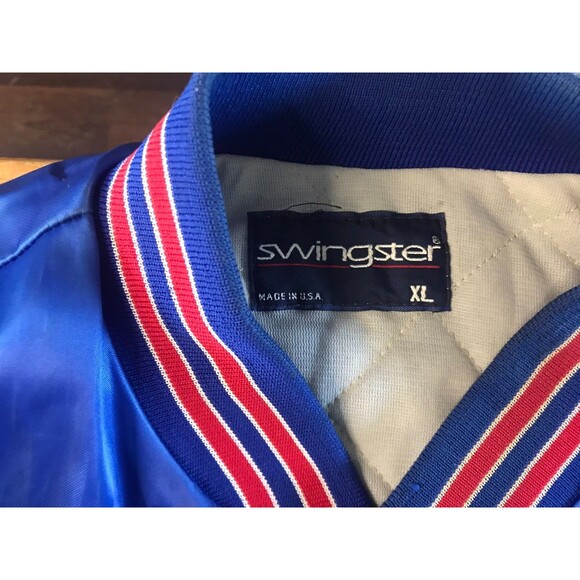 Vintage Snap-on Tools Jacket Blue Satin Snap Front XL Swingster Made In USA - Picture 4 of 14